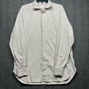 Ermenegildo Zegna Men’s Large Stripped Long Sleeve Button Up Dress Shirt (43/17)
